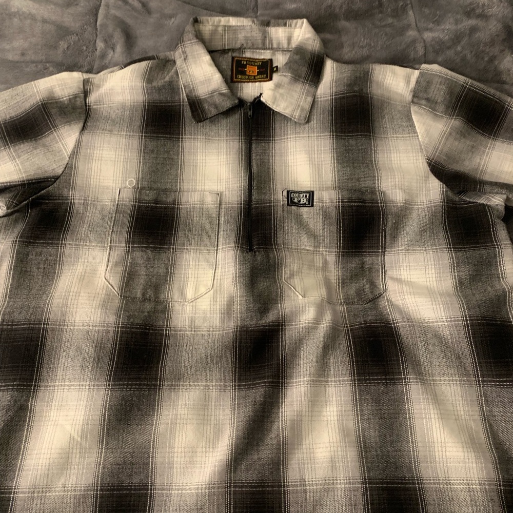 Black and White Plaid Men's Shirt